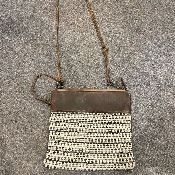 Myra Bag Handbags - Brown and Cream Crossbody Bag